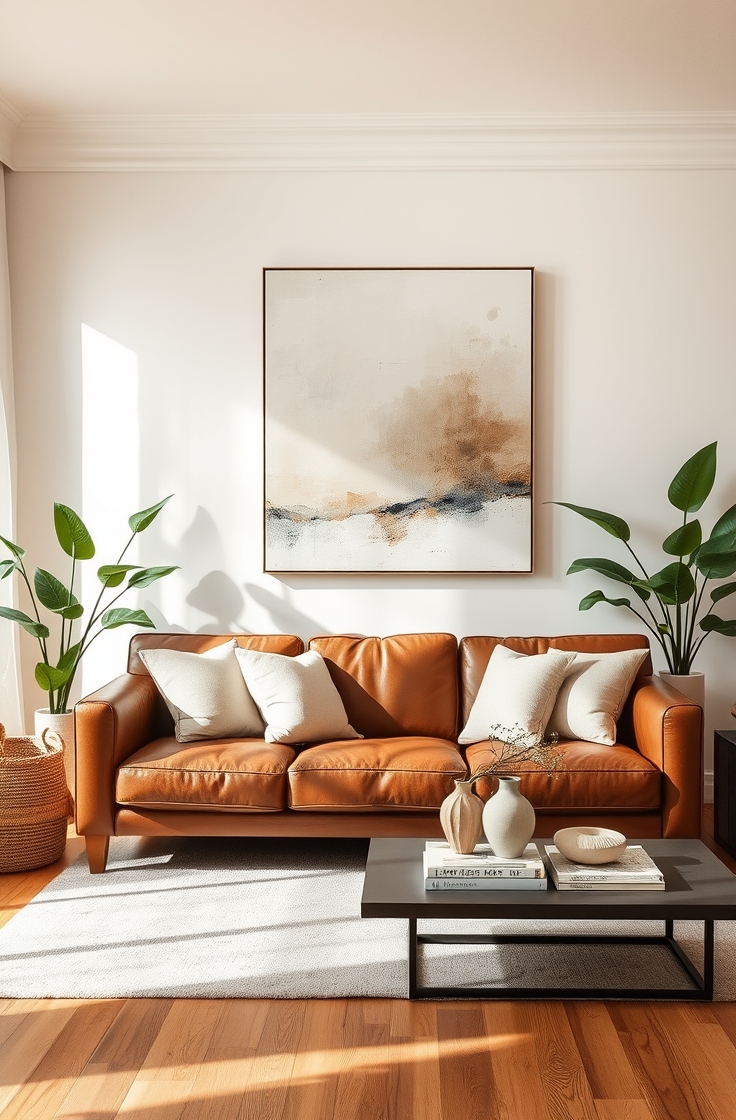 Home Decor Ideas with Brown Sofa