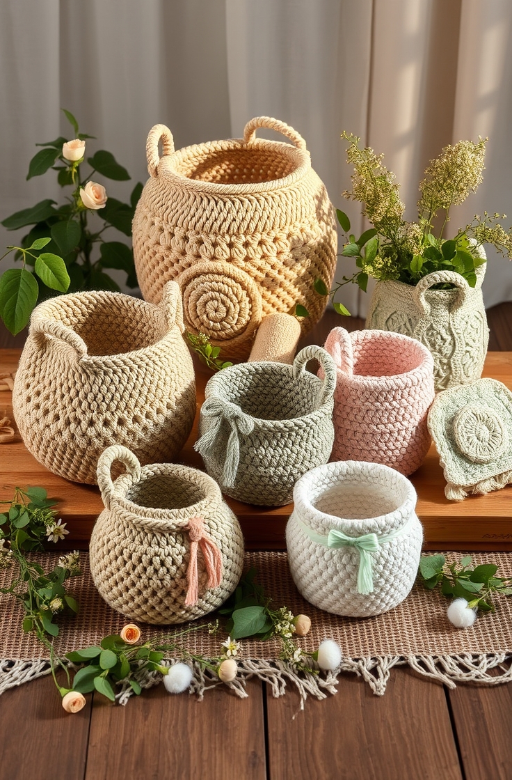 Stylish Crochet Baskets