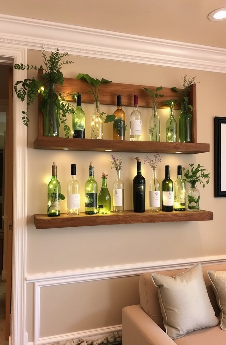 Wall-Mounted Bottle Shelves