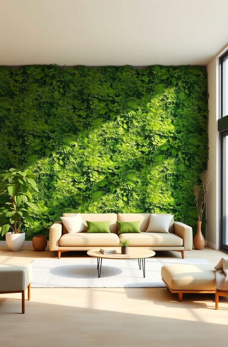 Add a Green Wall in the Living Room