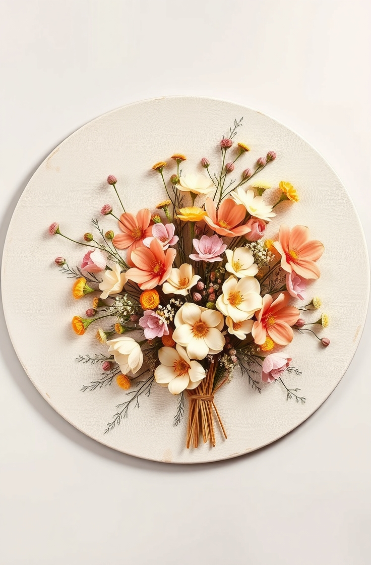 Floral Wall Art Using Dried Flowers