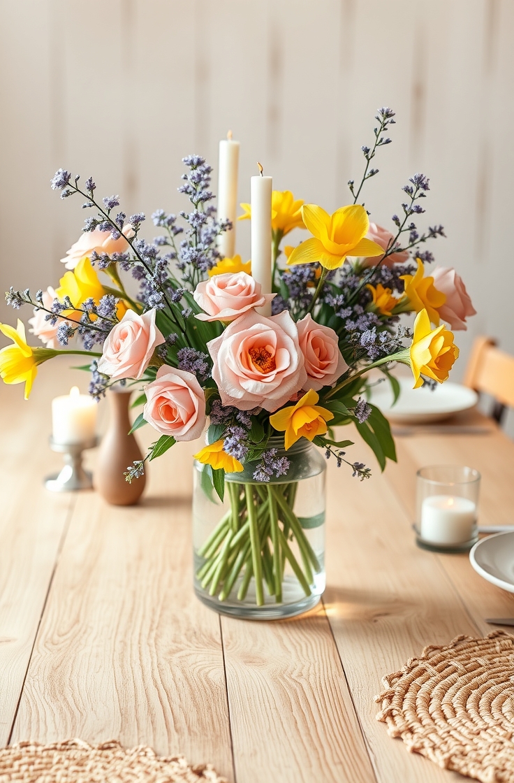 Fresh Flowers on the Dining Table