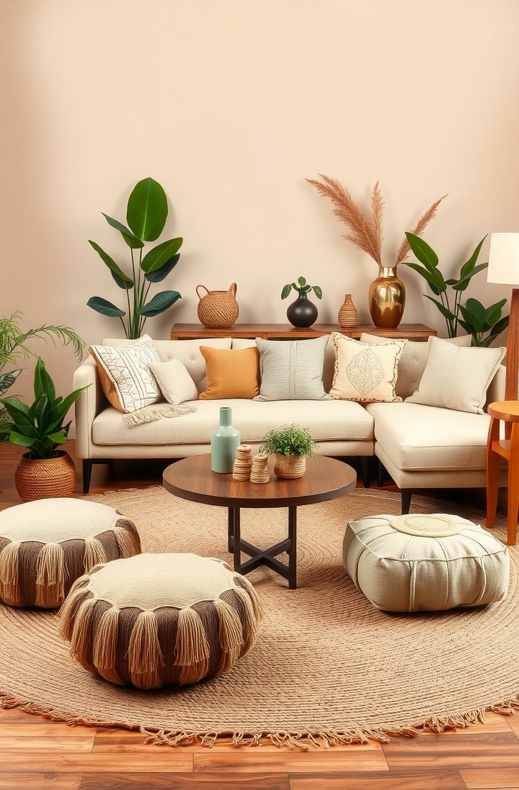 Jute Cushions and Poufs