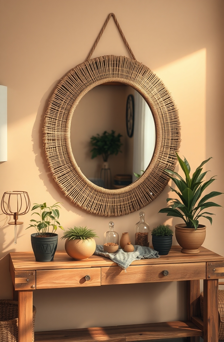 Jute Mirrors for Rustic Style