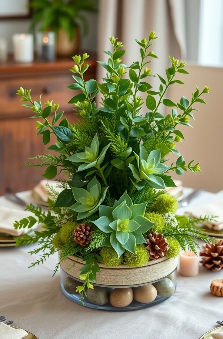 Make a Table Centerpiece With Faux Greenery