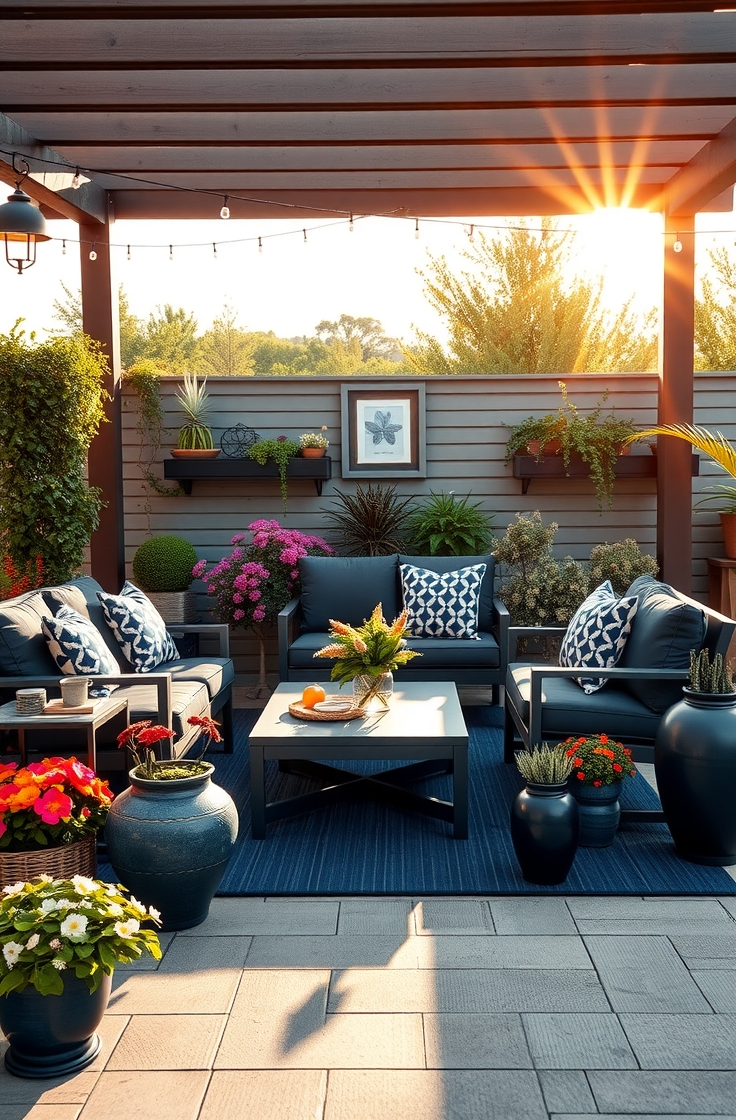 Navy Blue Outdoor Spaces