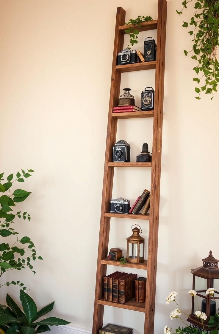 Turn Old Ladders into Shelves