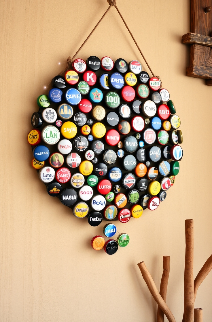 Bottle Cap Wall Hanging