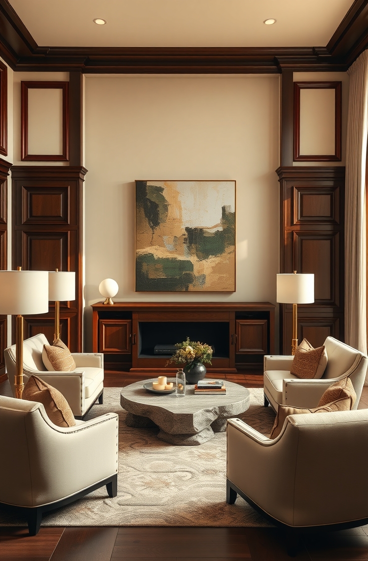 Frame Built-In Furniture With Wood Trim