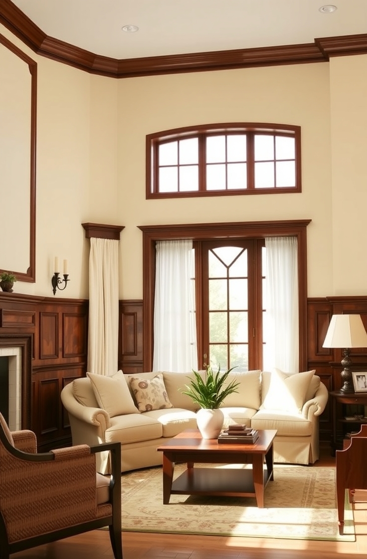 Frame Walls With Wood Wainscoting
