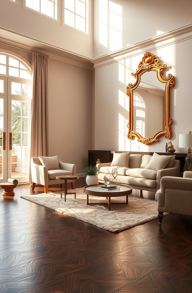 Place Mirrors to Reflect Light and Show the Floor