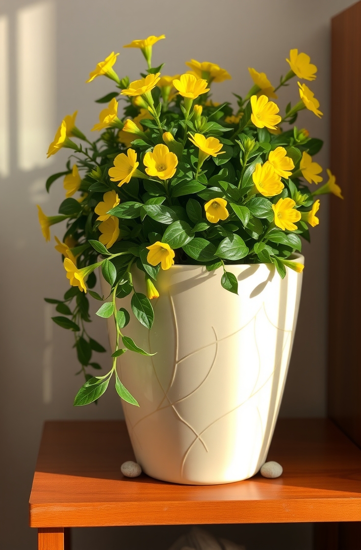 Potted Plant That Brightens Her Space