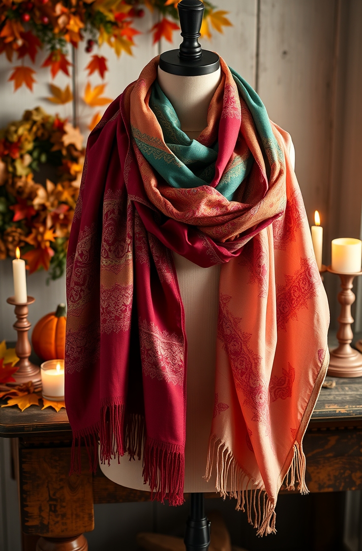 Scarf or Shawl with Beautiful Colors