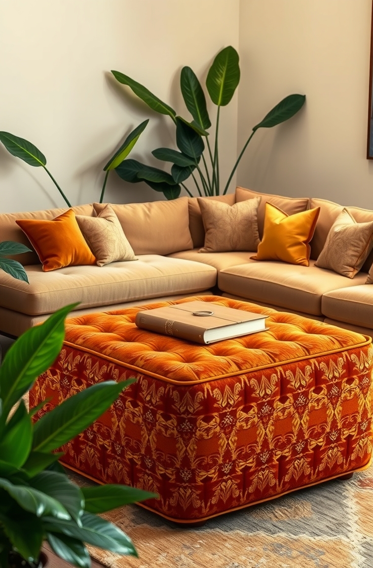 Use an Ottoman Instead of a Coffee Table