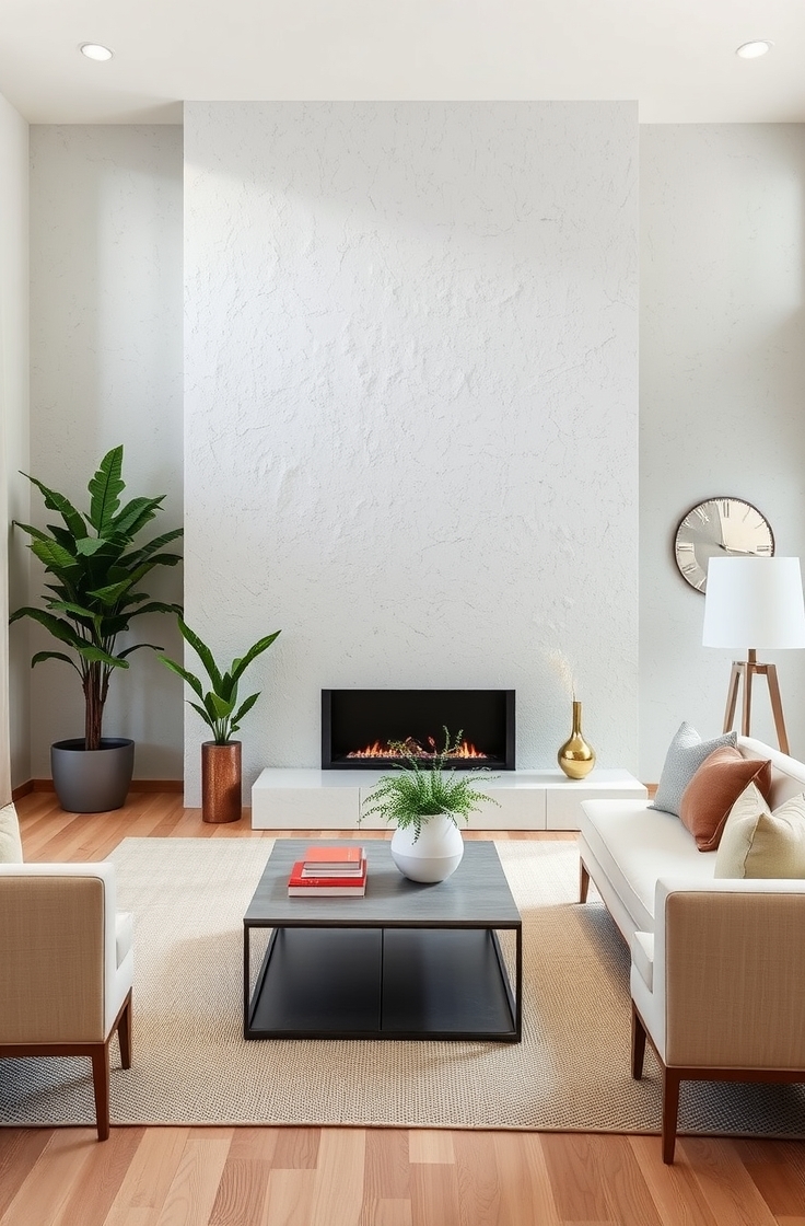 White Cement Accent Wall