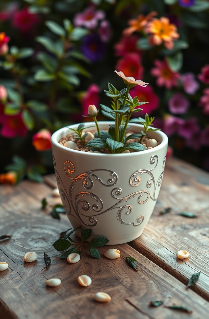 Decorated Plant Pot