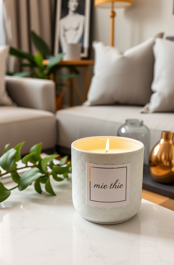 Scented Candle In a Ceramic Jar