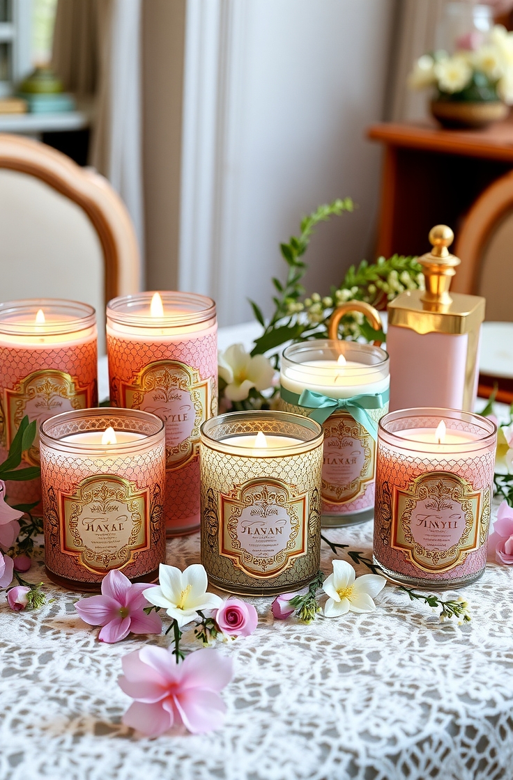 Scented Candles In Pretty Jars