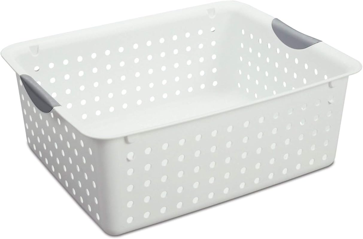 Sterilite Large Ultra Basket, Open Storage Bin to Organize Closets, Ca