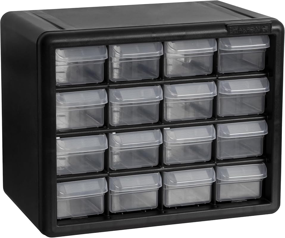 Akro-Mils 16-Drawer Plastic Drawer Storage Cabinet for Garage Organiza