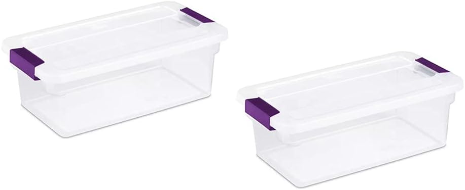 6 Quart Clear Storage Container with Lid – Pack of 2, Easy-Grip Handle