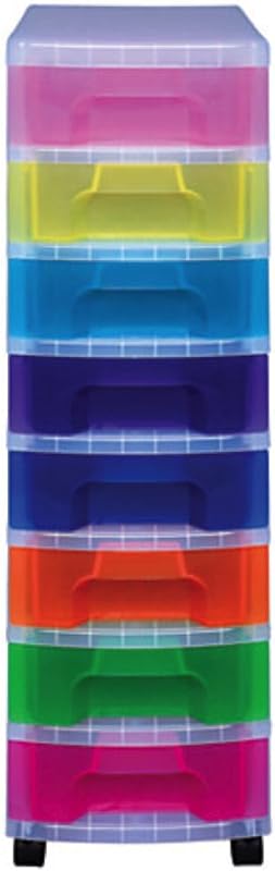 Really Useful Box Tower Drawer 8 Drawers Clear Rainbow