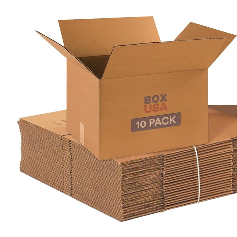 Medium corrugated cardboard moving boxes, 18x14x12 inches, 10-pack for