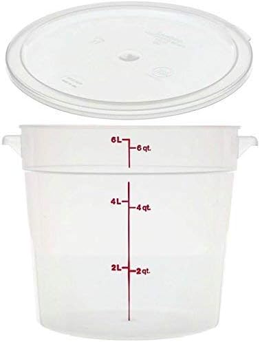 6-Quart Round Food Storage Container with Lid – Durable Clear Plastic 