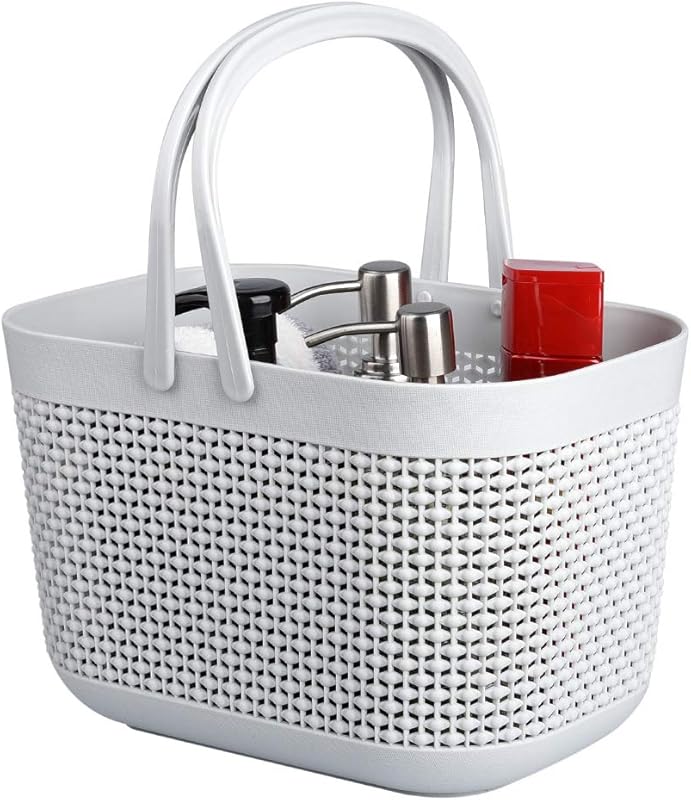 UUJOLY Plastic Organizer Storage Baskets with Handles, Shower Caddy Bi