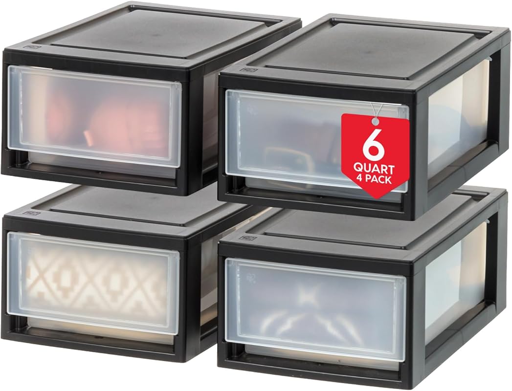 6 Qt. Stackable Plastic Drawer Storage for Kitchen, Pantry, and Craft 
