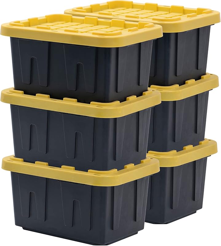 Weather-Resistant Heavy Duty Storage Container with Snap-Tight Lid, 5 