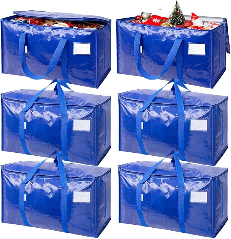 TICONN 6 Pack Extra Large Moving Bags Heavy Duty with Zippers & Carryi