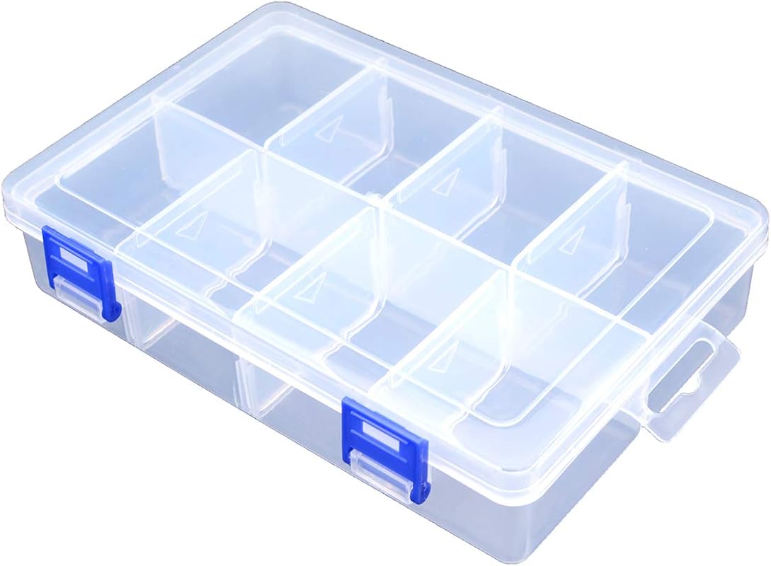 Plastic Compartment Storage Box With Adjustable Divider Removable Grid