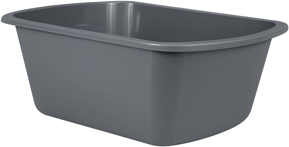 7-Quart Rectangular Plastic Wash Basin with Graduated Markings for Hos