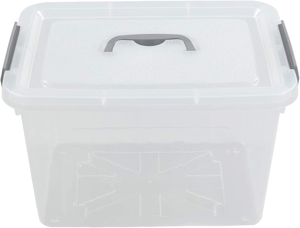 Jekiyo Clear Plastic Storage Bin, 12 Quart Latching Box with Lid, 1 Pa