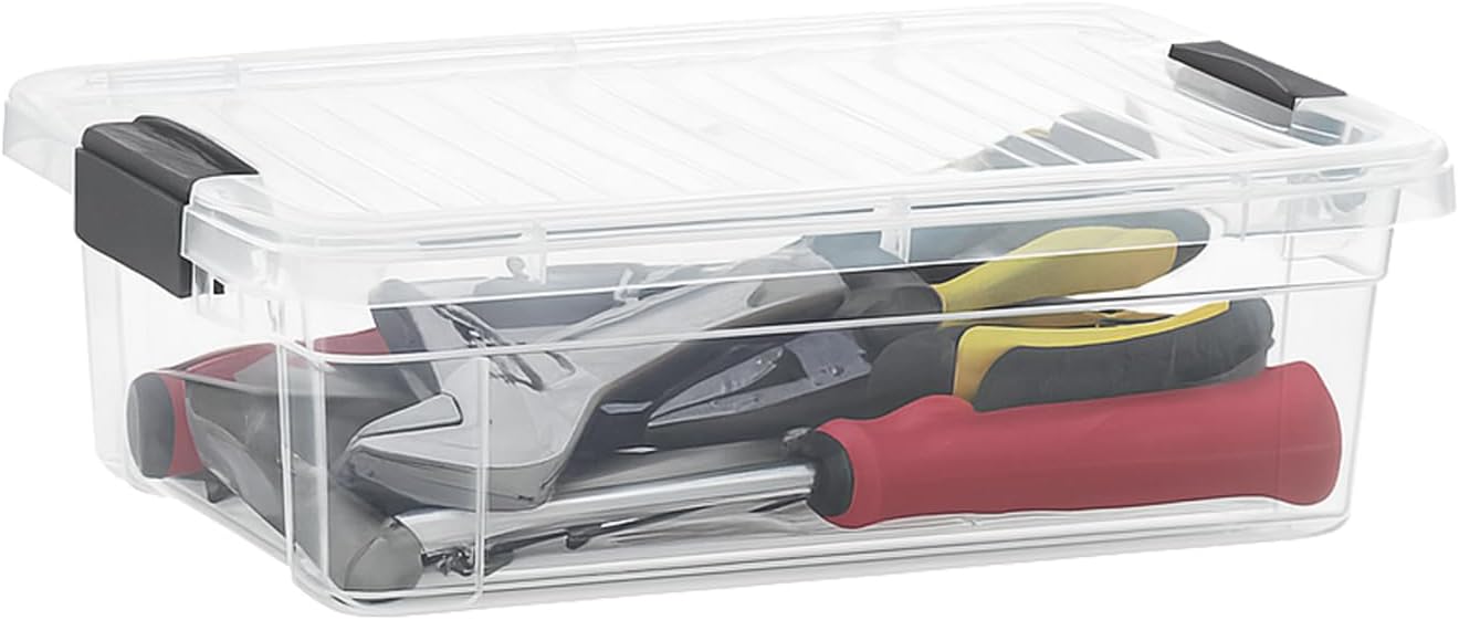 Superio Clear Plastic Storage Bins with Lid, 4.5 Quart Box, Organizing