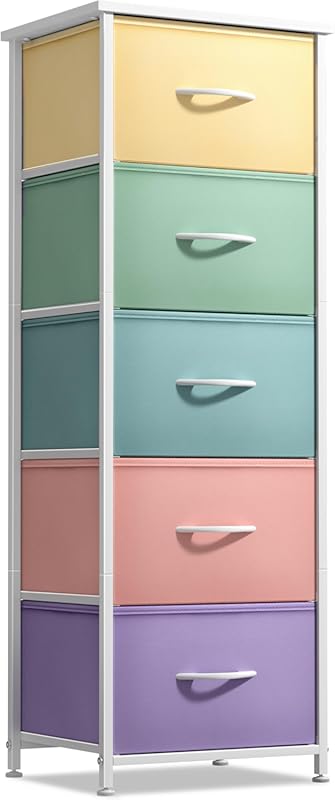 Sorbus Fabric Dresser for Kids Bedroom - Chest of 5 Drawers, Tall Stor