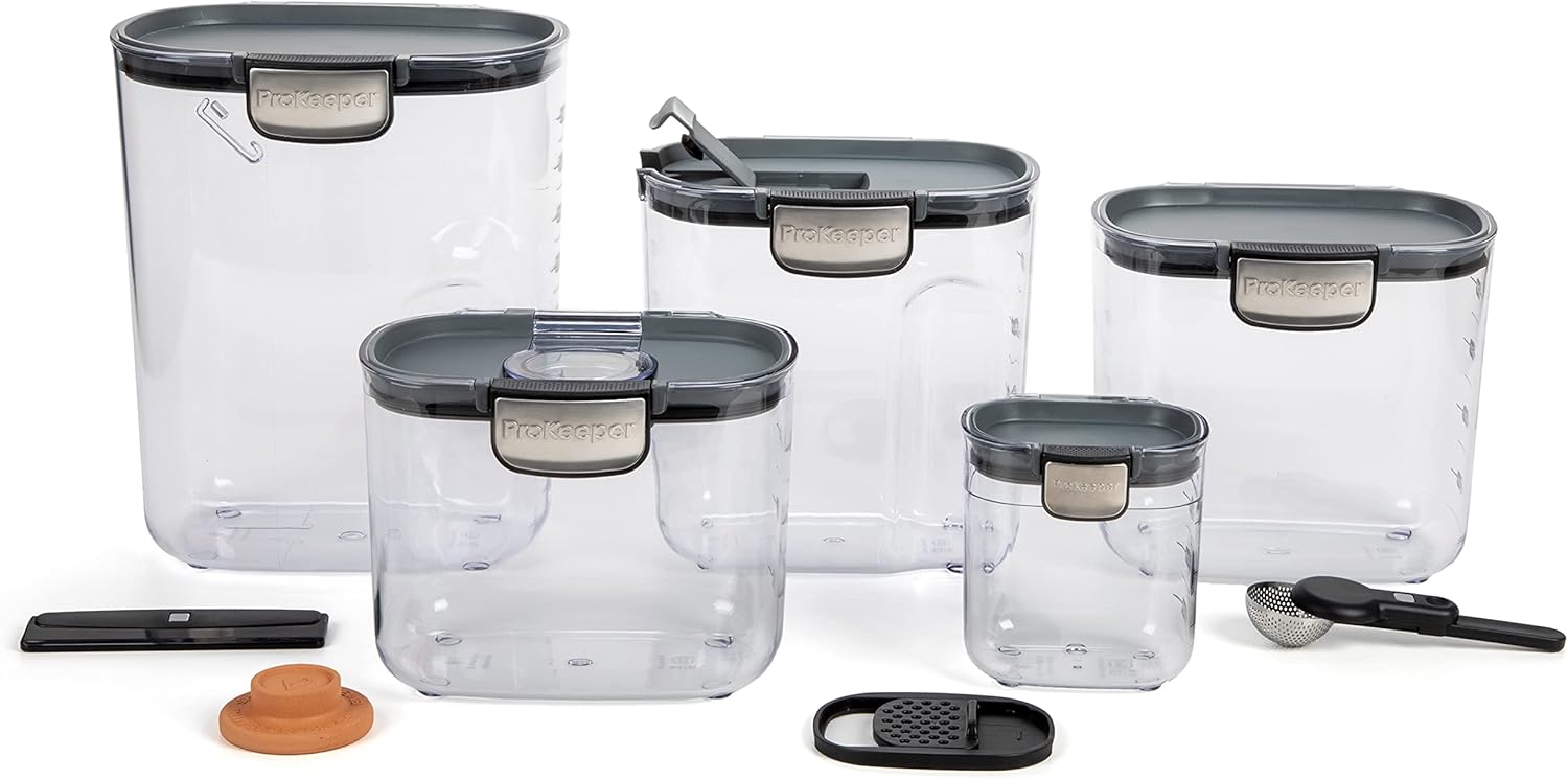 ProKeeper+ Airtight Food Storage Container Set – Clear Plastic Flour a
