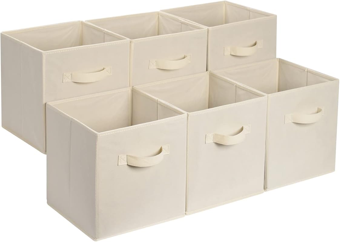Collapsible Fabric Storage Cube Bins with Handles for Closet and Shelf