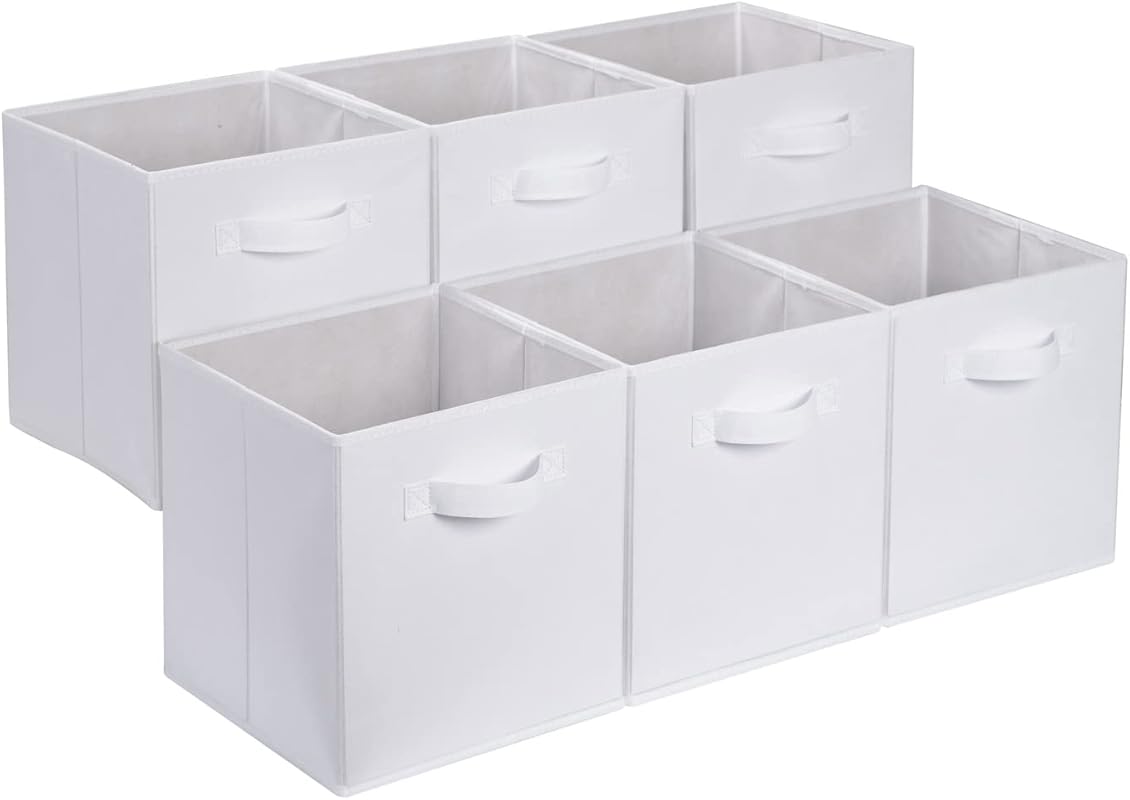 Amazon Basics Collapsible Fabric Storage Cubes Organizer with Handles,