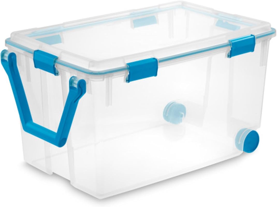 Sterilite 120 Qt Wheeled Gasket Box, Stackable Storage Bin with Latchi