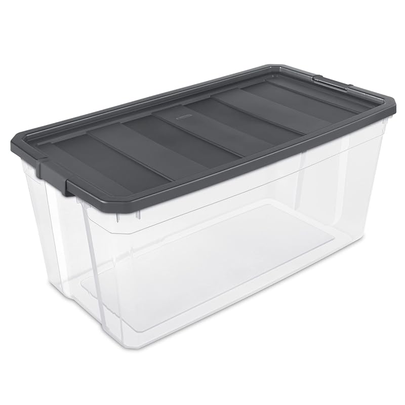 Sterilite 200 Quart Clear Plastic Modular Stacker Storage Bin Tote Con