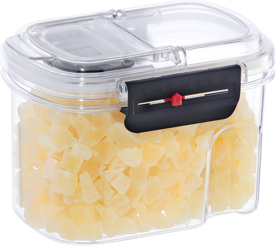 Ultra Clear BPA-Free Plastic Container with Flip Top Lid and Date Remi