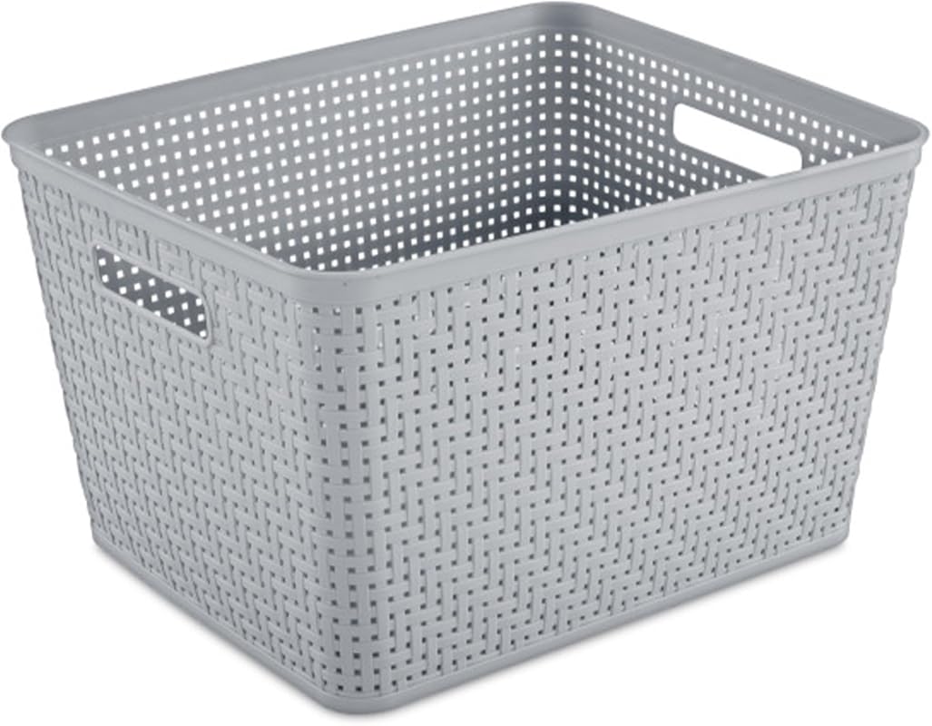 Sterilite 6-Pack Tall Basket, Woven Plastic Storage Baskets for Organi