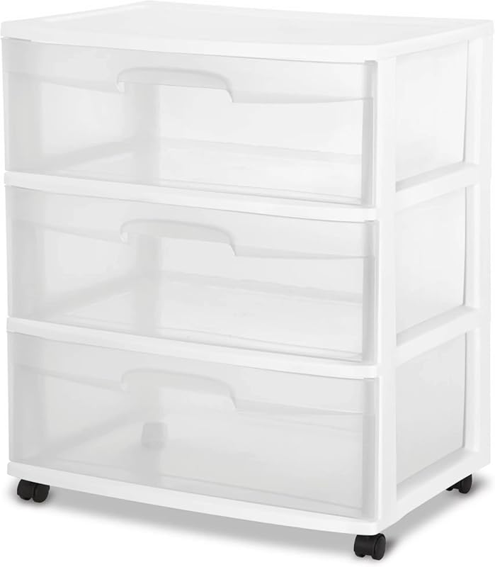 Plastic Storage Drawer Cart, Medium Home Organization Storage Containe