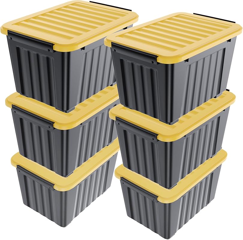 Nazhura 72Quart Plastic Storage Bin, Stackable and Nestable Storage Bo