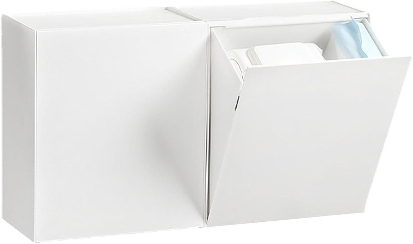 Wall Mounted Storage Box with Flip Lid, Large Capacity for Bathroom or