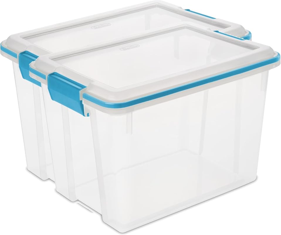 Household Durable Storage Bin, 20 Quart Weather-Resistant Plastic with