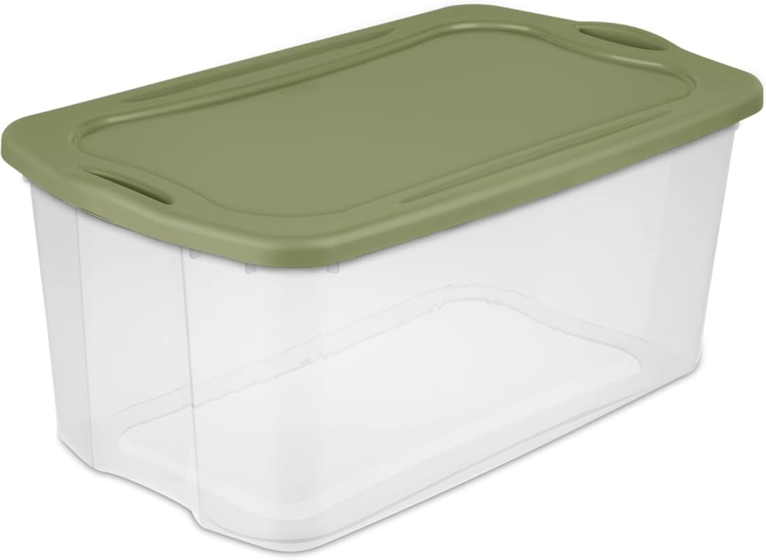 120 Quart Carry, Extra Large Clear Plastic Storage Bin with Full-Grip 
