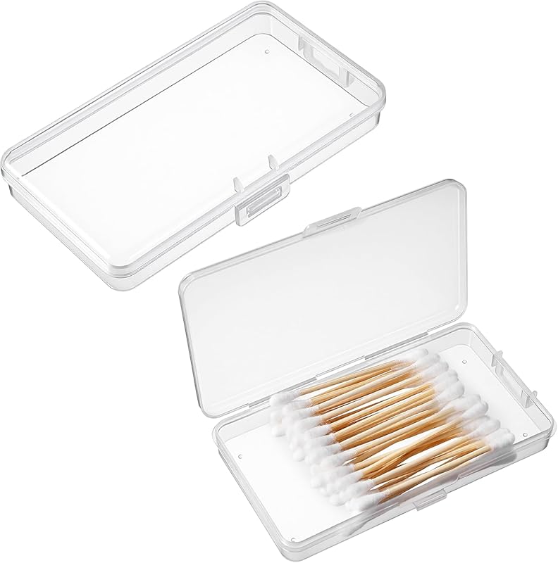 2-Pack Clear Mini Plastic Containers with Lids for Beads, Jewelry, and